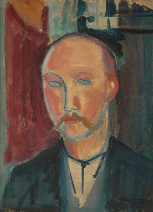 Reproduction du tableau « Portrait d'un homme avec moustache - Amedeo Modigliani » par Alpha Reproduction en peinture à l’huile