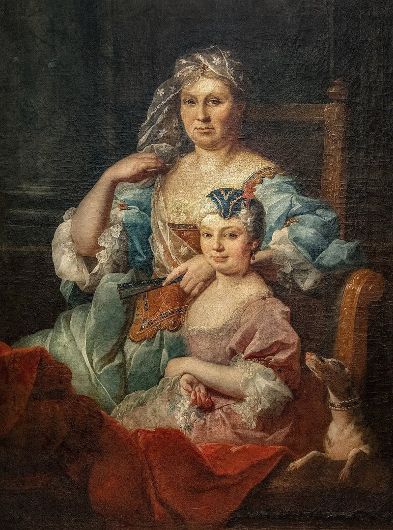 Retrato da Senhora Poulhariez e de sua filha Anne - Pierre Subleyras