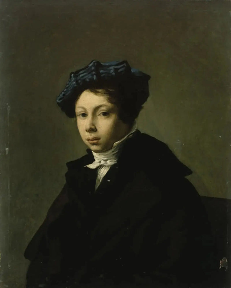 Retrato de jovem homem usando um boné azul - Eugène Delacroix