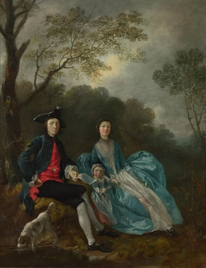 Retrato do artista com sua esposa e sua filha - Thomas Gainsborough