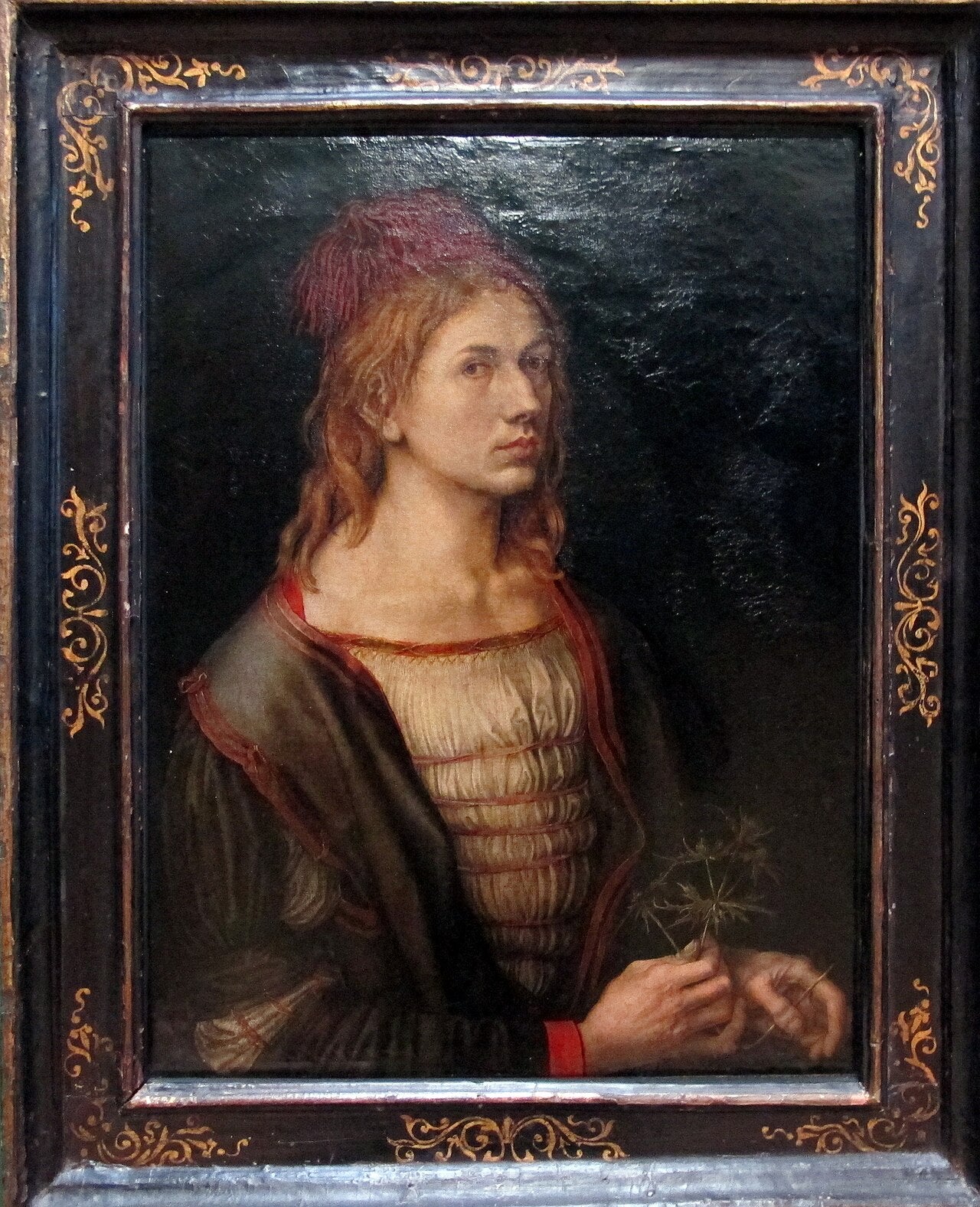 Retrato do artista inquilino um cardo - Albrecht Dürer