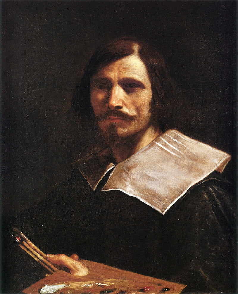 Retrato do artista segurando uma paleta - Guercino