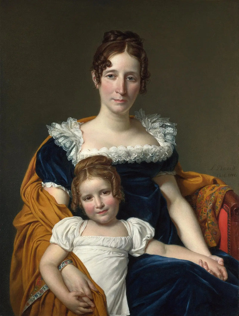 Retrato da Condessa Vilain XIV e de sua filha Louise - Jacques-Louis David