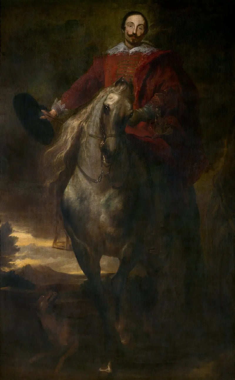 Retrato equestre do pintor Cornelis de Wael - Antoine van Dyck