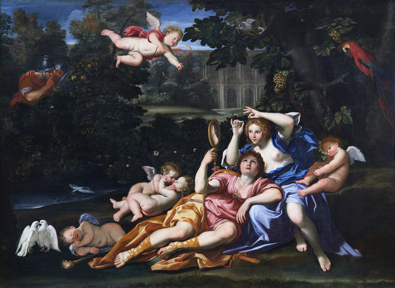 Renaud apresentando um espelho à Armida - Domenichino