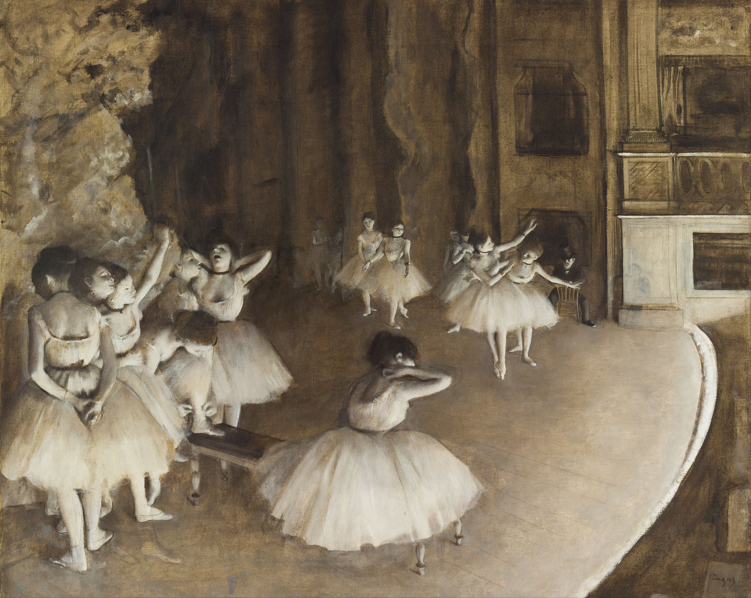 Repetição de um balé no palco - Edgar Degas