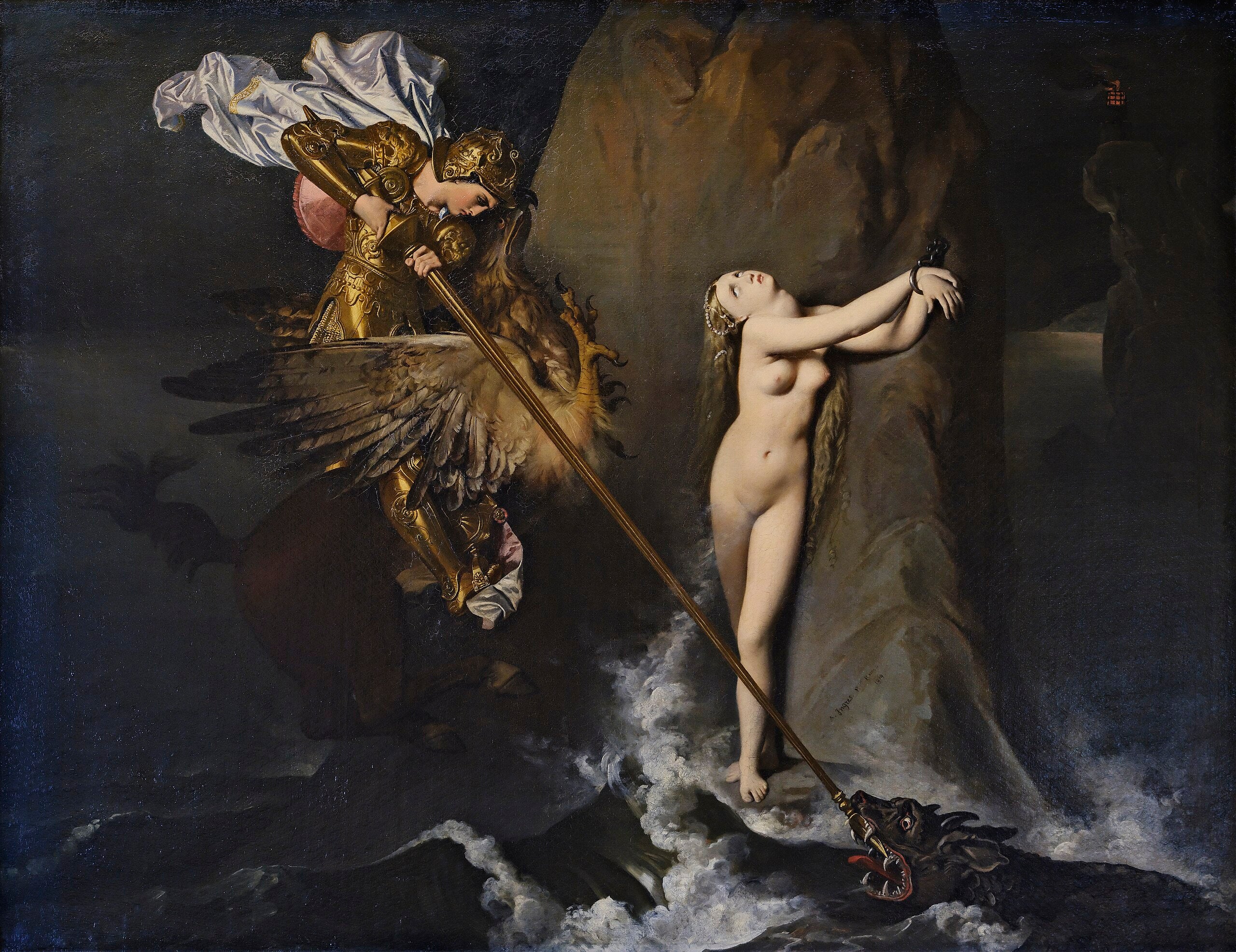 Roger libertando Angélique - Jean-Auguste-Dominique Ingres