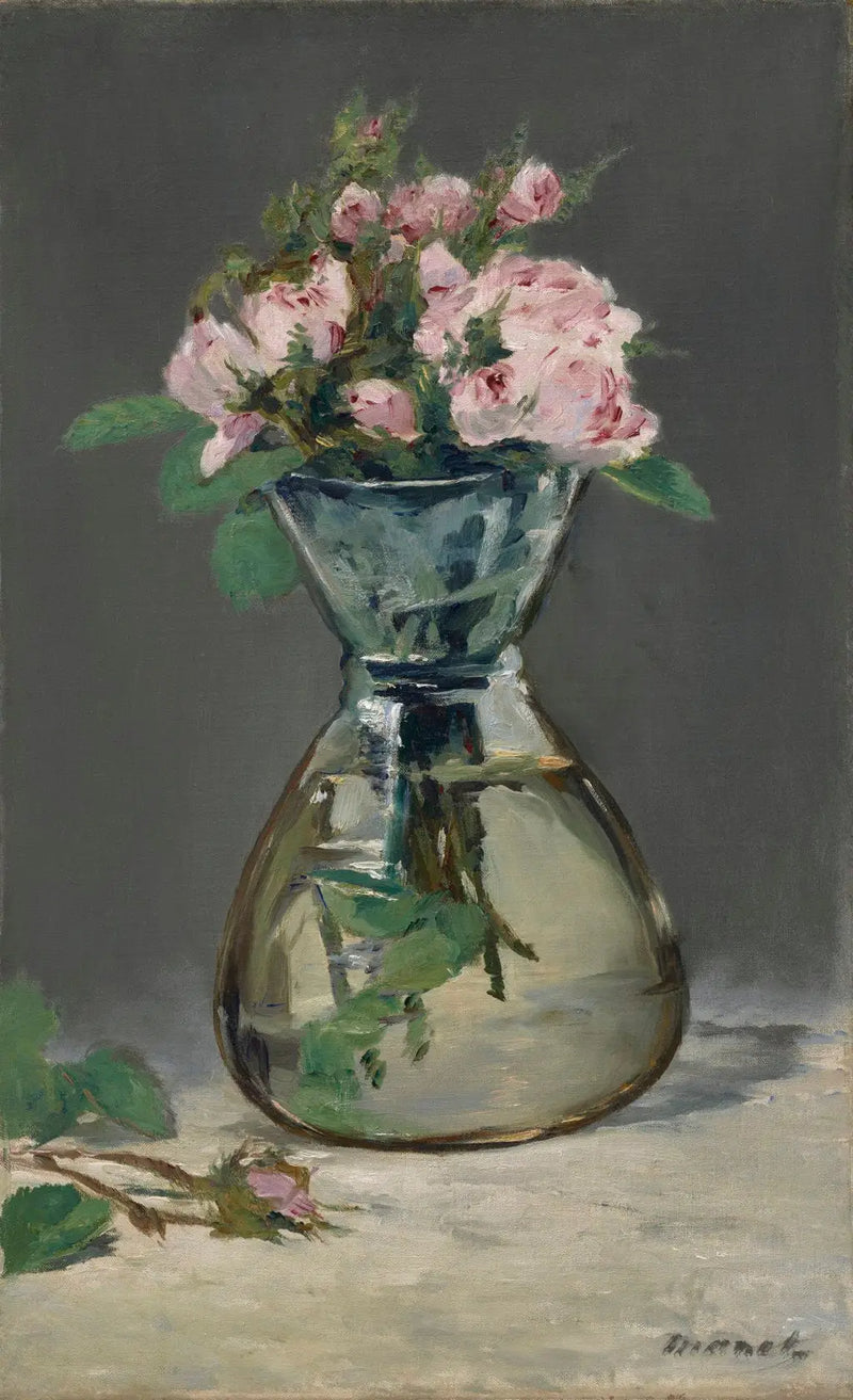 Rosas espumantes em um vaso - Édouard Manet
