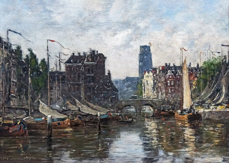 Rotterdam, a ponte da Bolsa - Eugène Boudin