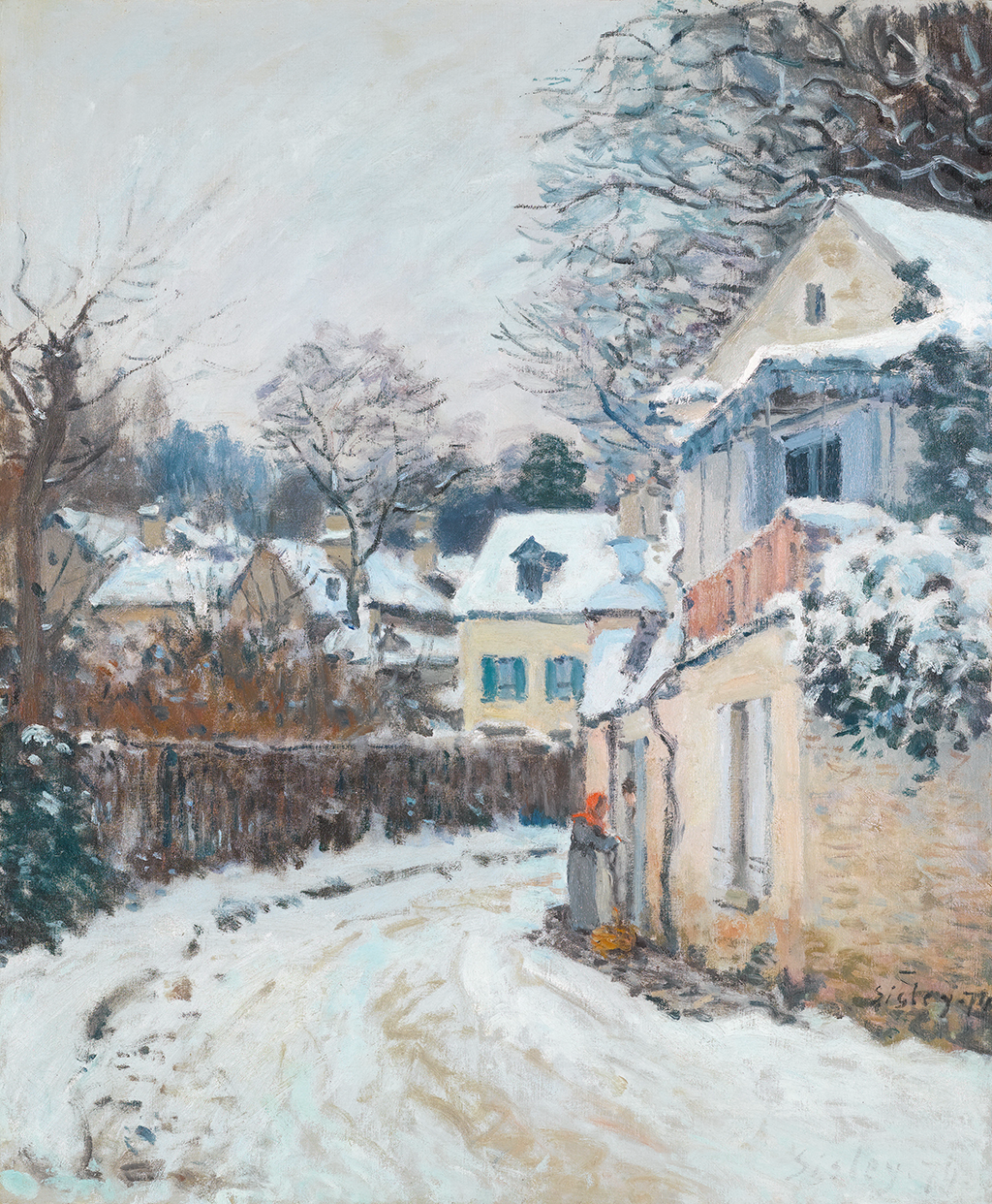 Reproduction du tableau « Rue de la Princesse, hiver - Alfred Sisley » par Alpha Reproduction en peinture à l’huile