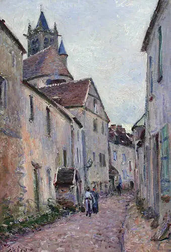 Rua da curtume em Moret-sur-Loing - Alfred Sisley