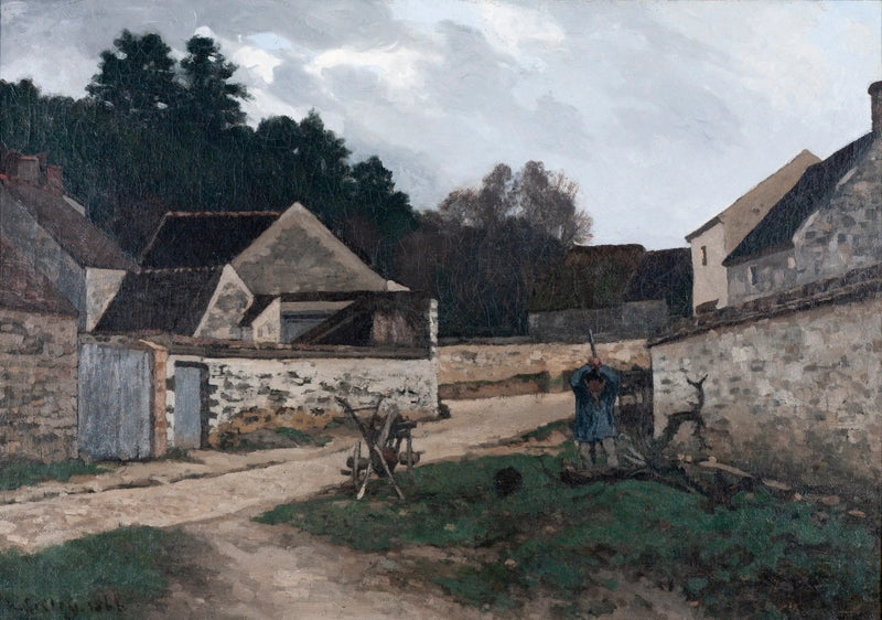 Rua da aldeia em Marlotte, perto de Fontainebleau - Alfred Sisley