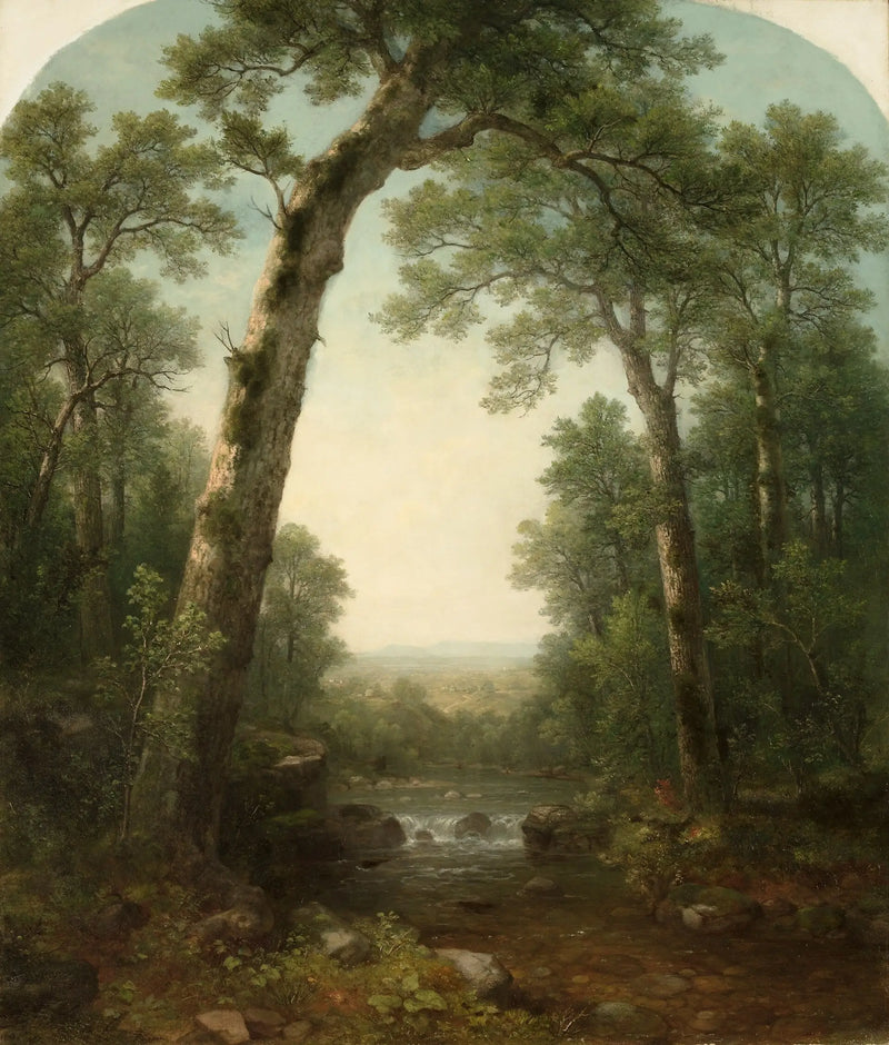 Riacho florestal com vista - Asher Brown Durand