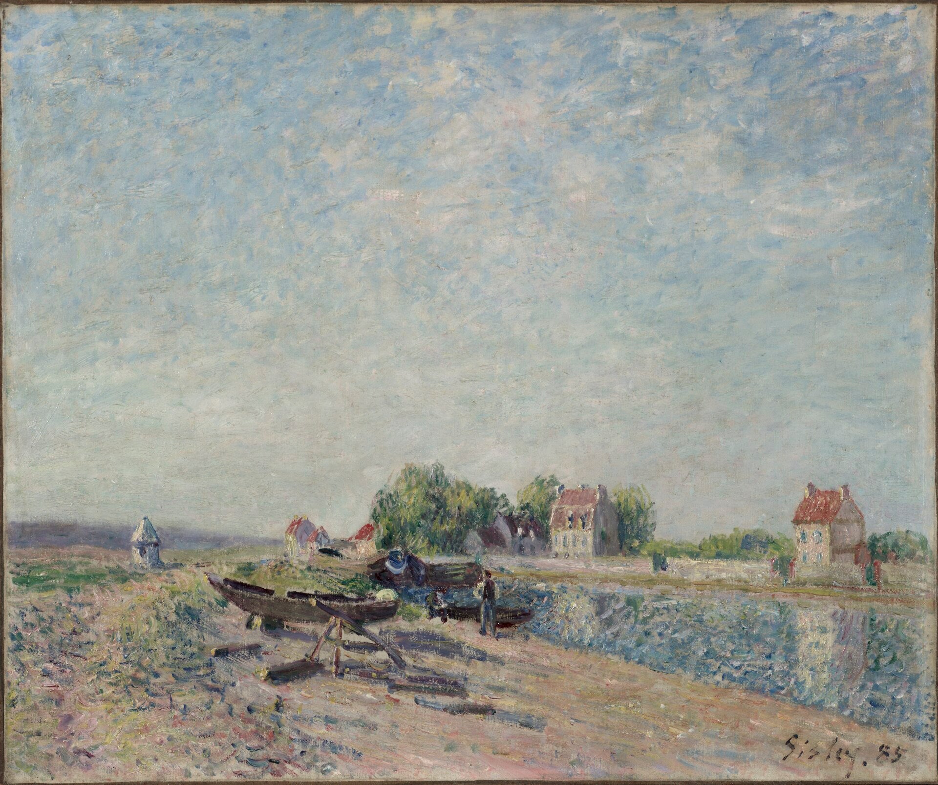 Reproduction du tableau « Saint-Mammès, canal du Loing - Alfred Sisley » par Alpha Reproduction en peinture à l’huile