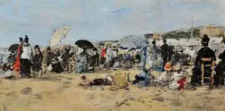 Na praia de Trouville - Eugène Boudin