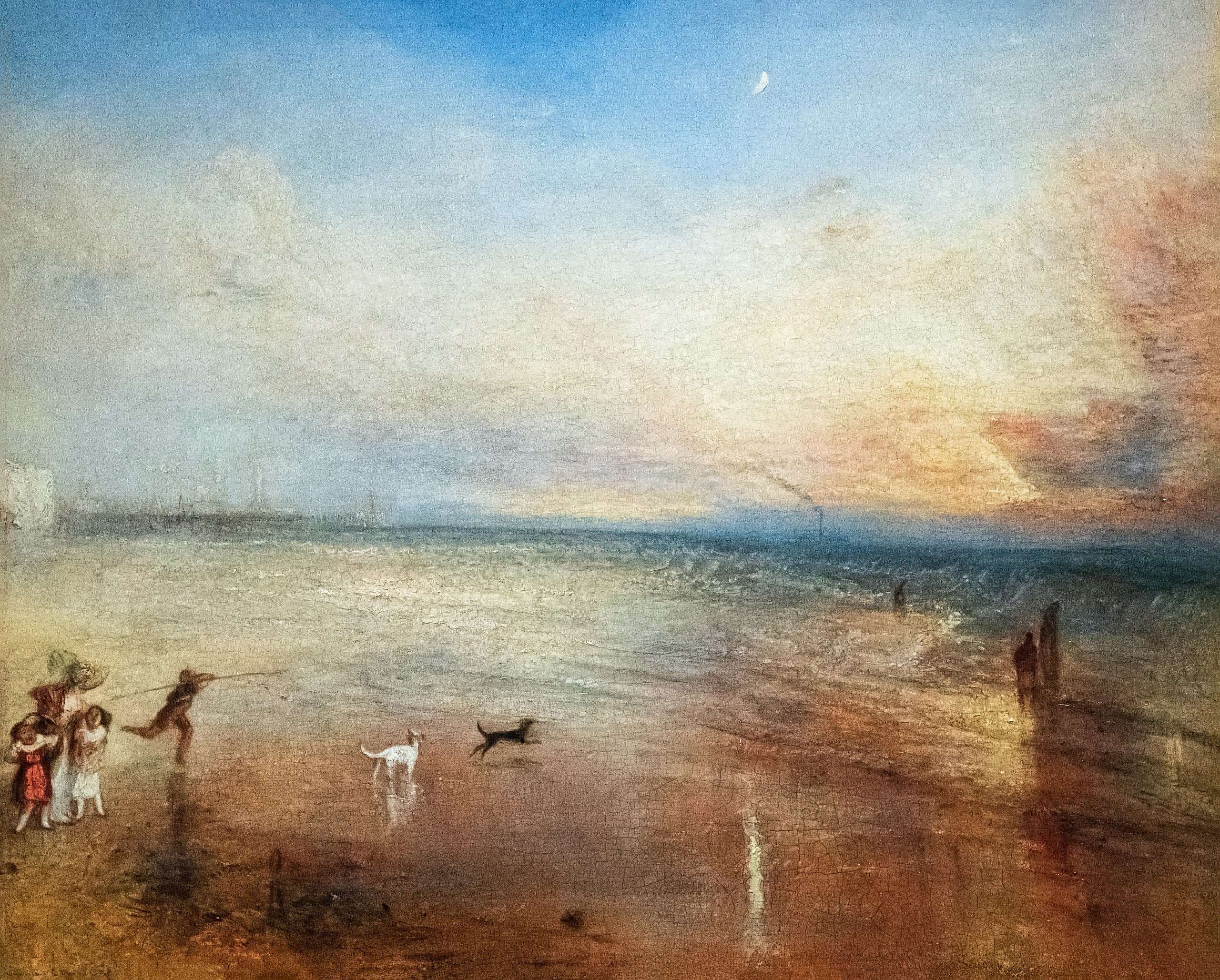 Reproduction du tableau « The New Moon; or, ‘I’ve lost My Boat, You shan’t have Your Hoop’ - J. M. W. Turner » par Alpha Reproduction en peinture à l’huile