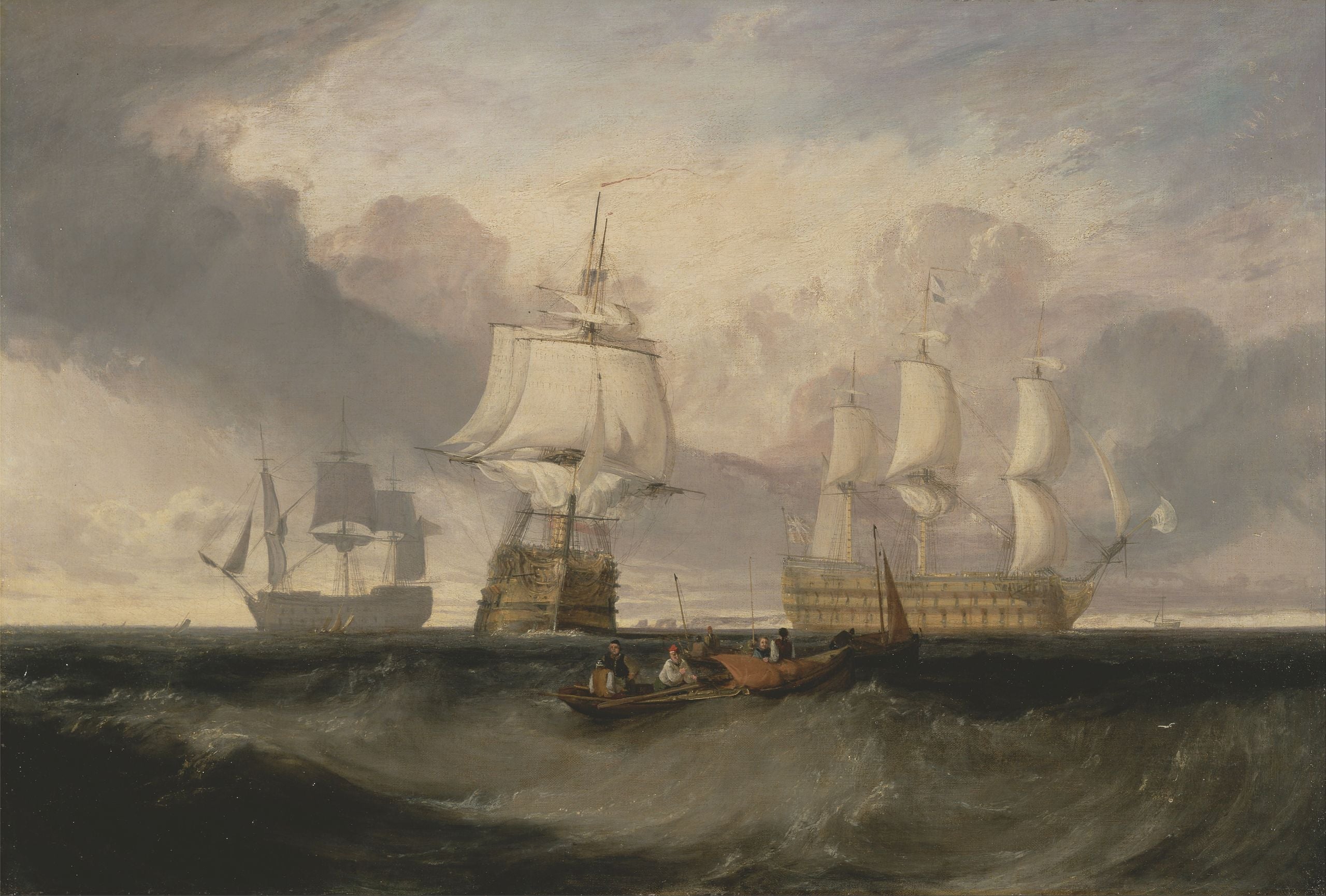 A Vitória Retornando de Trafalgar, em Três Posições - J. M. W. Turner
