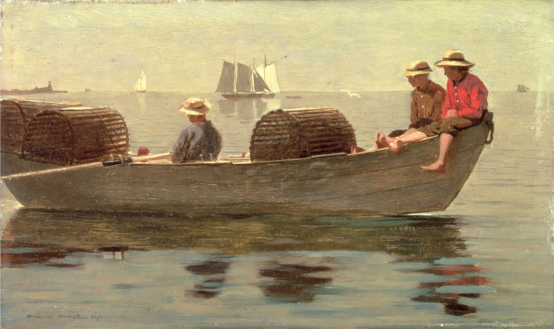 Trois garçons dans une doris - Winslow Homer