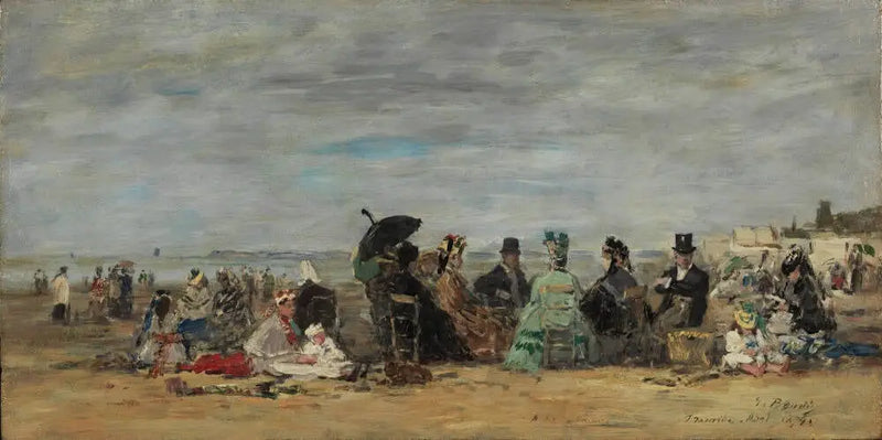 Trouville, cena de praia - Eugène Boudin