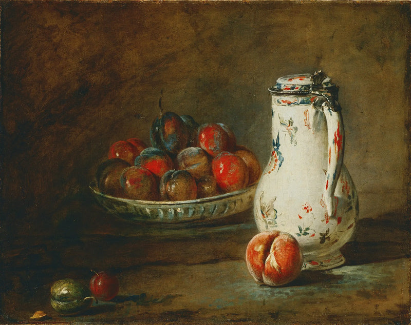 Uma tigela de ameixas-pretas - Jean Simeón Chardin