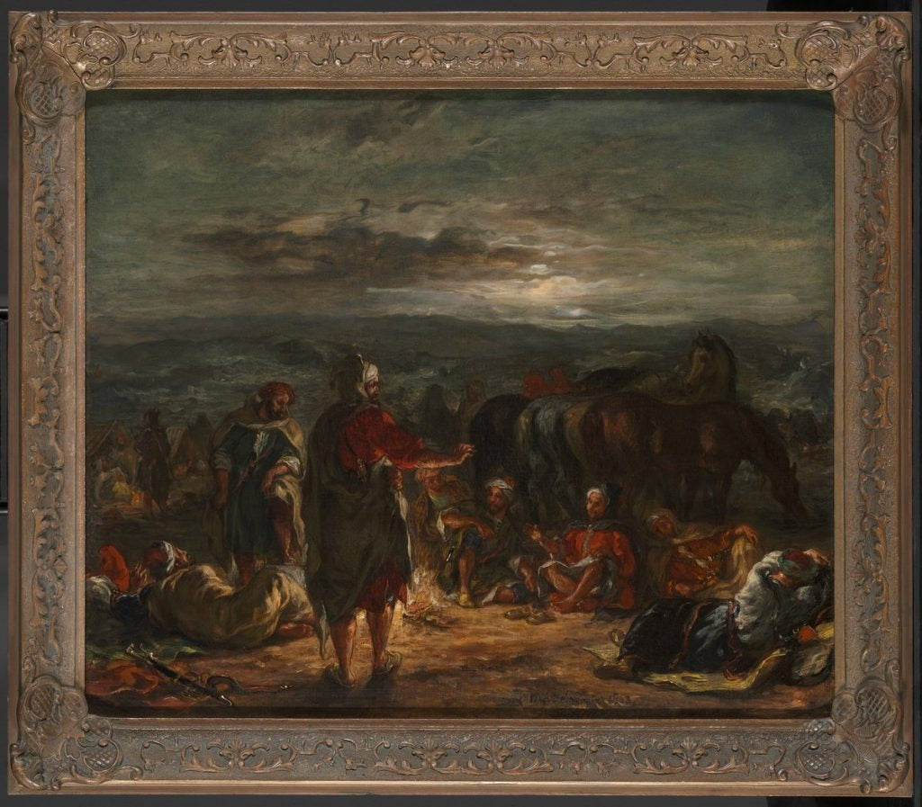 Um acampamento árabe à noite - Eugène Delacroix