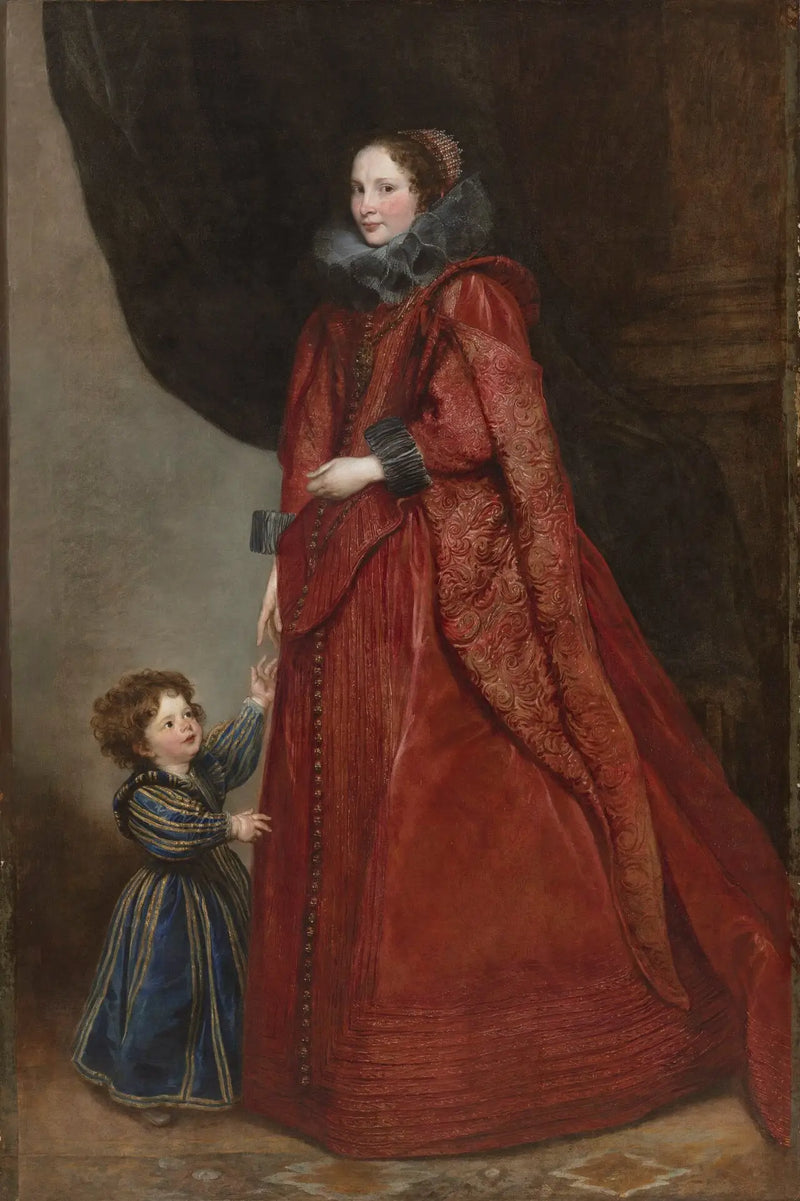 Uma dama genovesa com seu filho - Antoine van Dyck