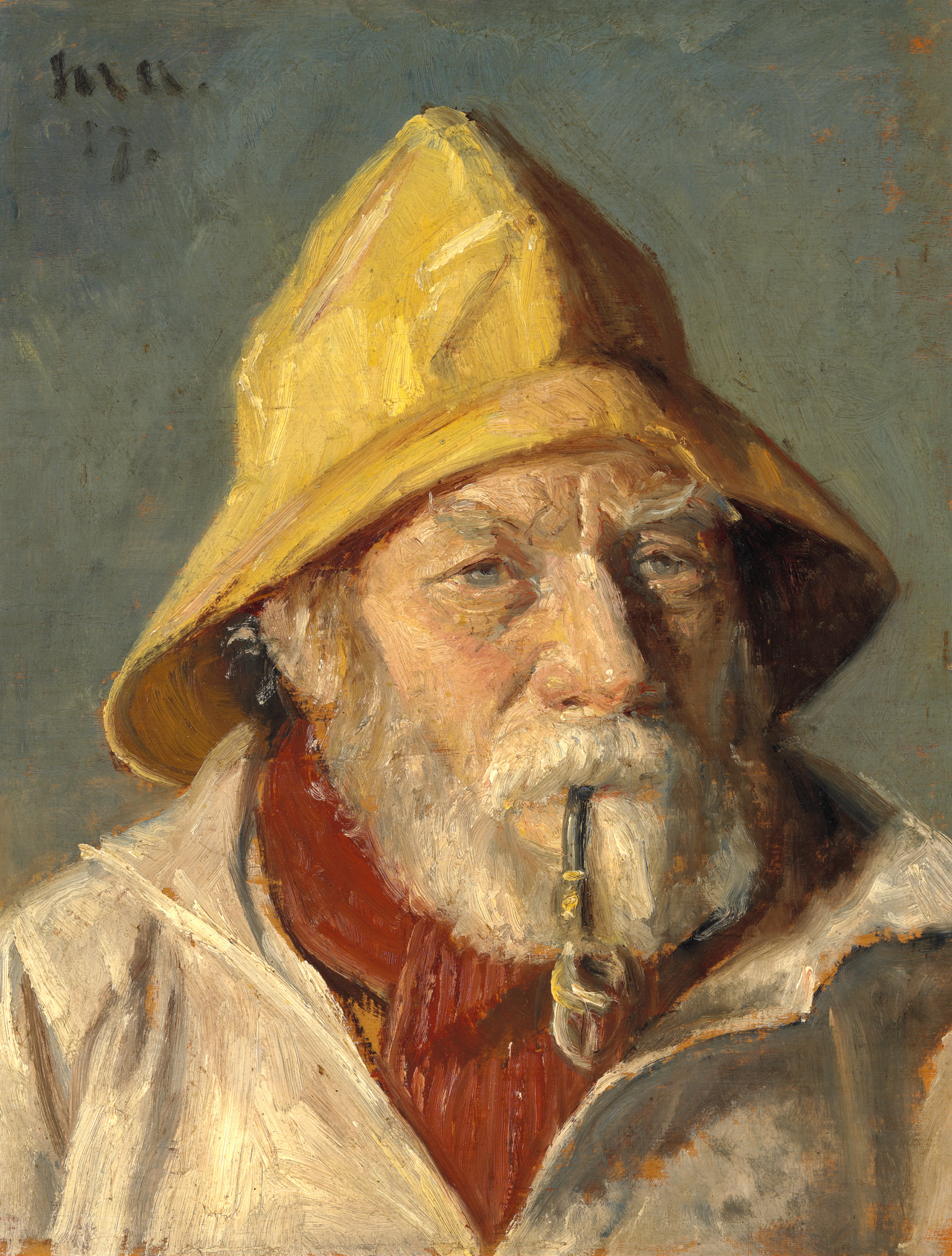 Un pêcheur de Skagen fumant la pipe. 1917. - Michael Peter Ancher