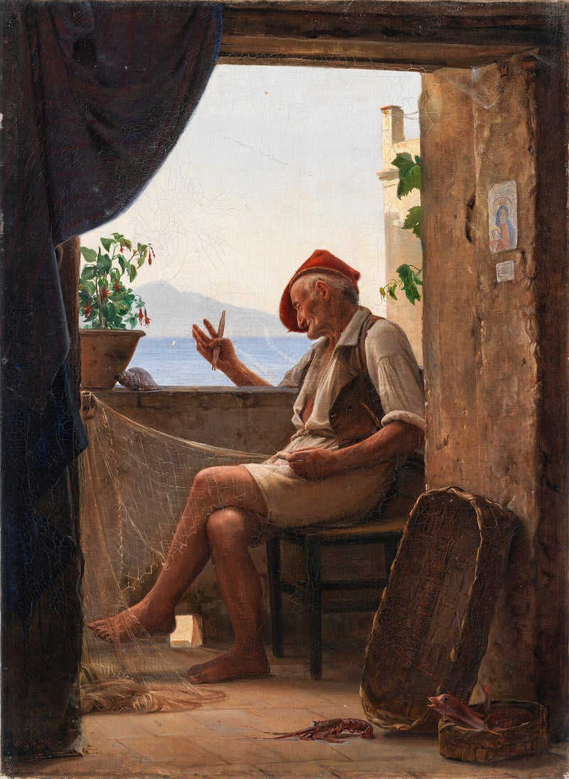 Um pescador de Sorrento, Itália - Carl Heinrich Bloch