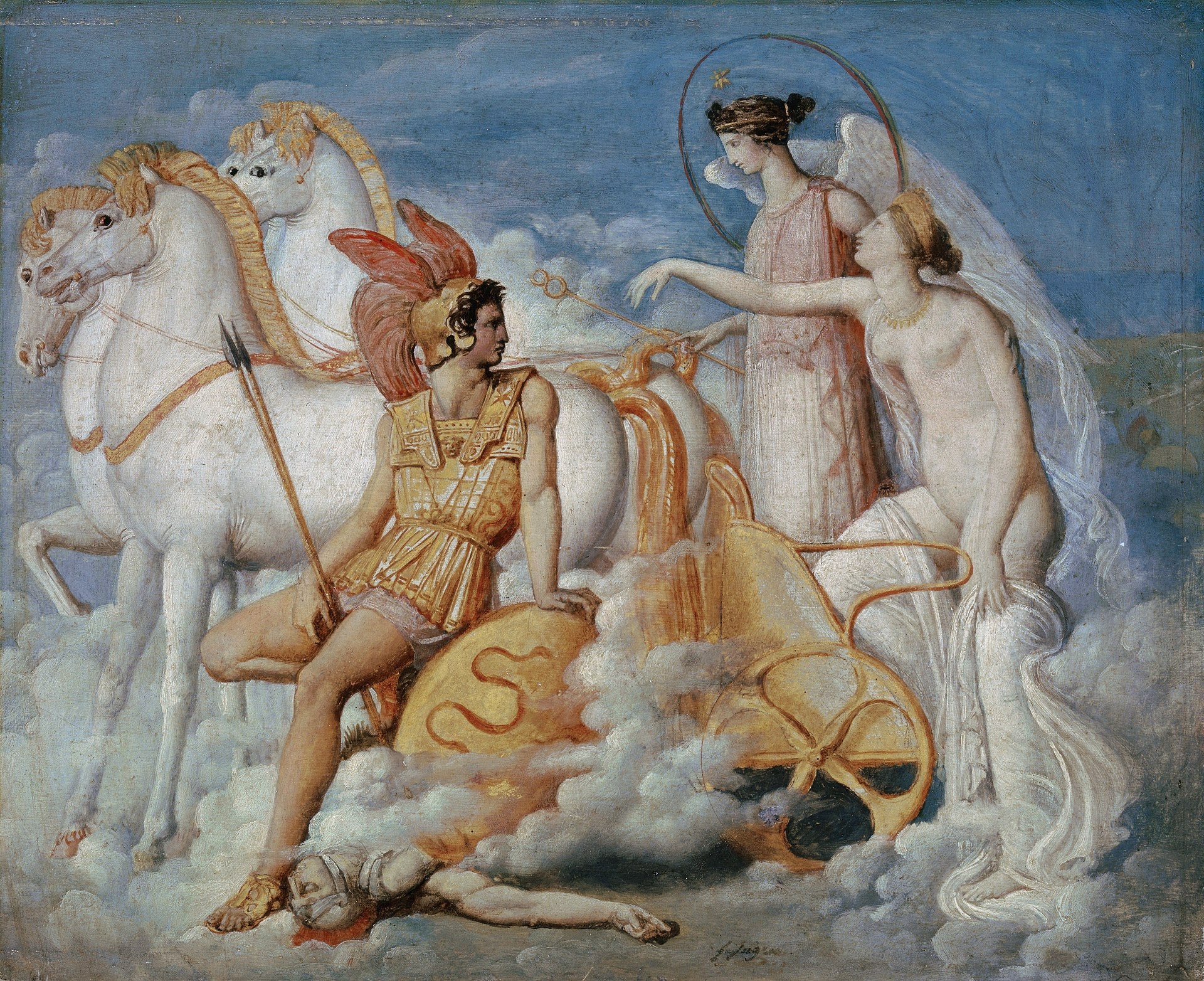 Vênus, ferida por Diomedes, retorna ao Olimpo - Jean-Auguste-Dominique Ingres
