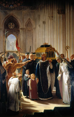 Philippe III apportant à Saint-Denis les reliques de Saint Louis, son père - Pierre-Narcisse Guérin