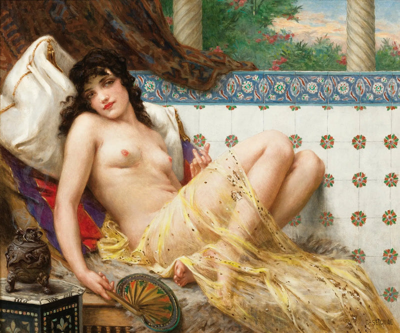 Odalisca com leque - Guillaume Seignac