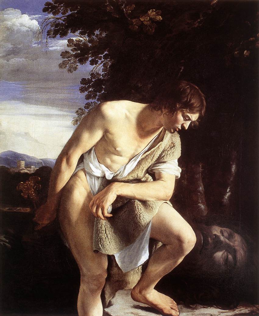 David contemplant la tête de Goliath - Orazio Gentileschi
