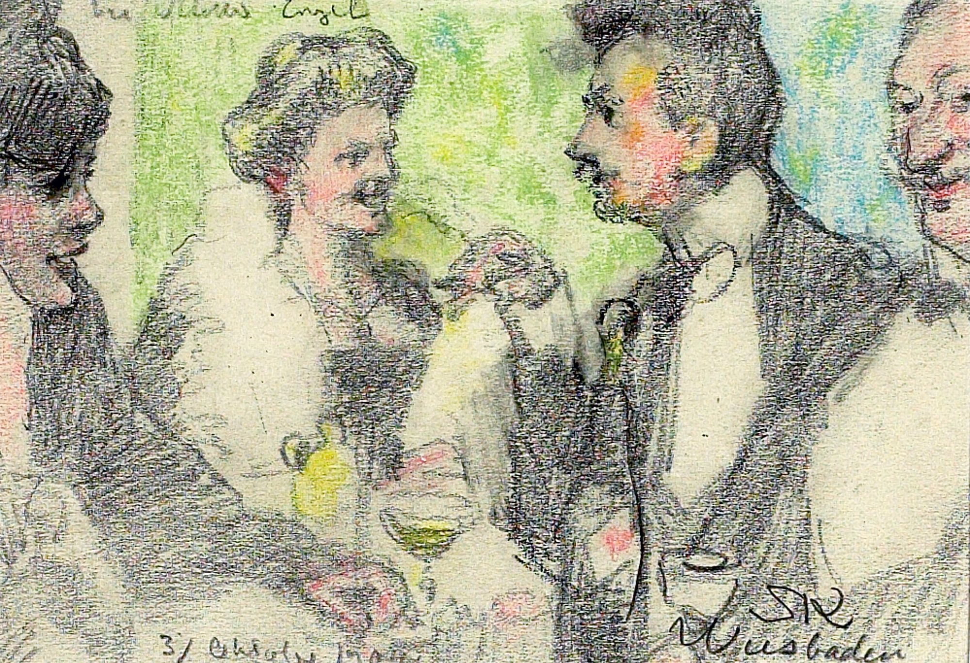 Jantar em Wiesbaden, Alemanha. - Peder Severin Krøyer