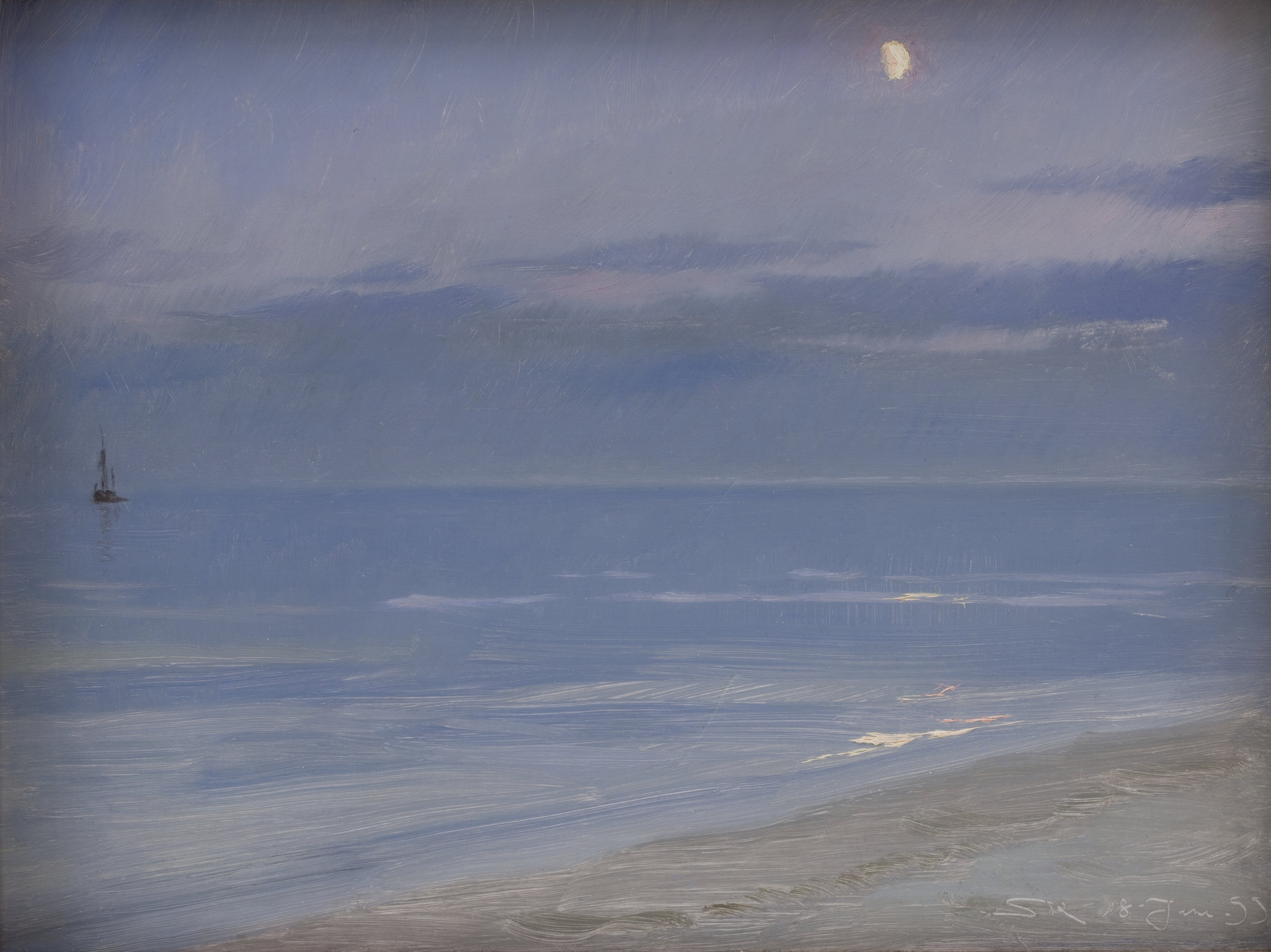A praia de Skagen à luz da lua - Peder Severin Krøyer