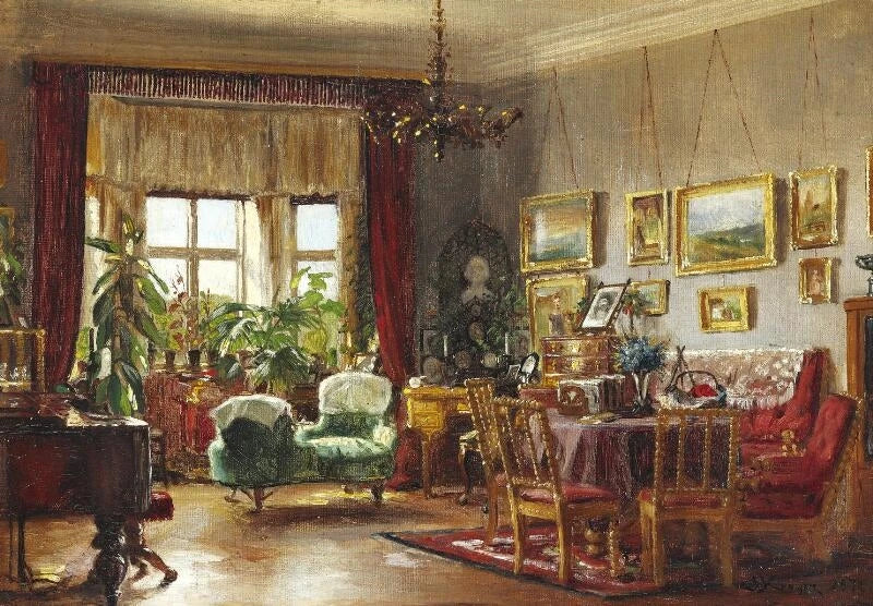 Interior da casa de infância do artista na Strandgade 30 em Christianshavn, - Peder Severin Krøyer