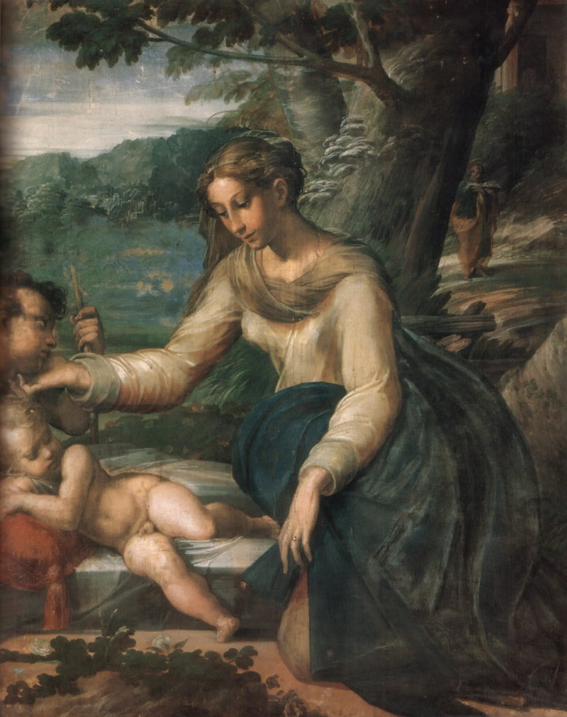 Santa Família com o pequeno São João - Parmigianino
