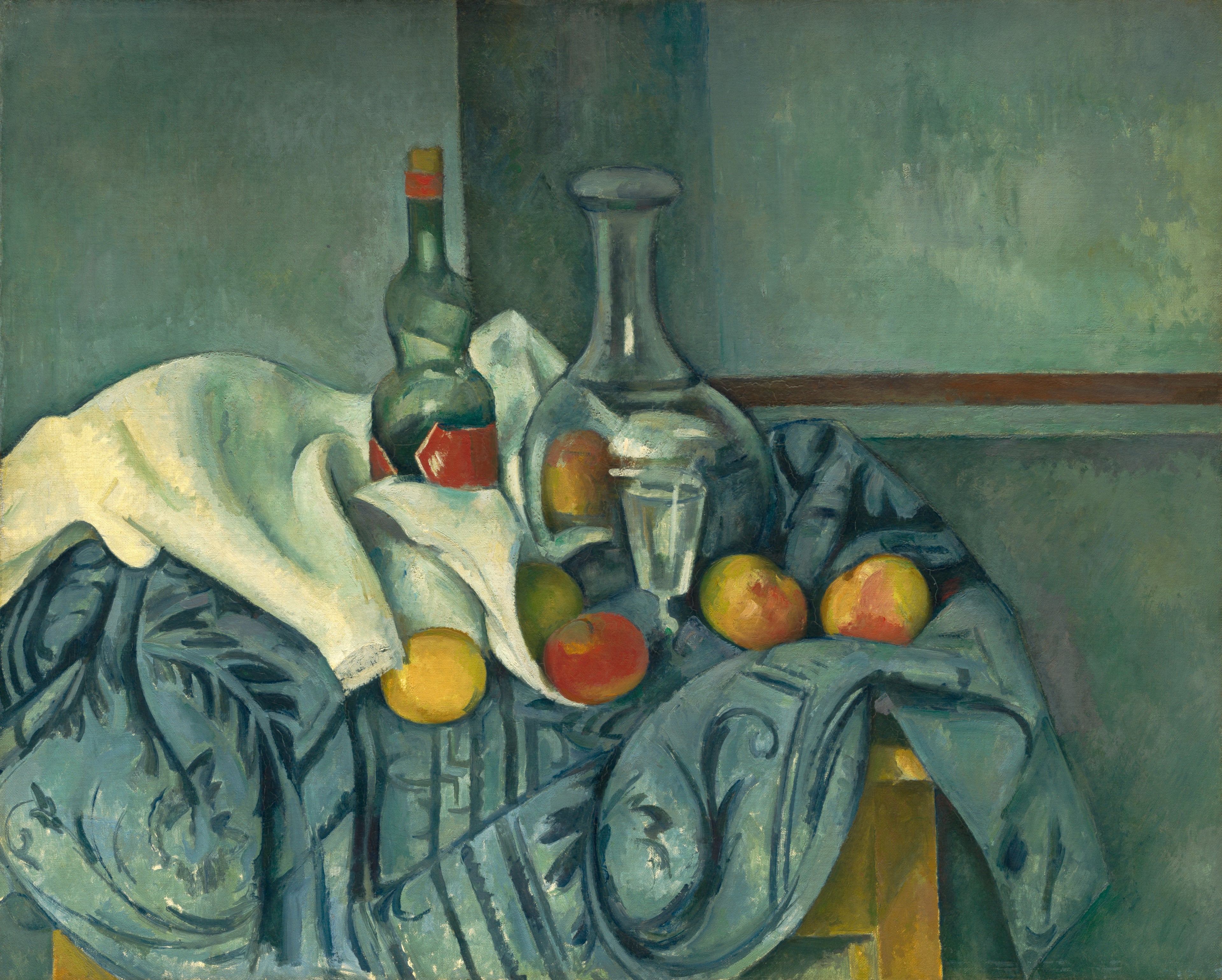 Reproduction du tableau « La Bouteille de menthe poivrée - Paul Cézanne » par Alpha Reproduction en peinture à l’huile