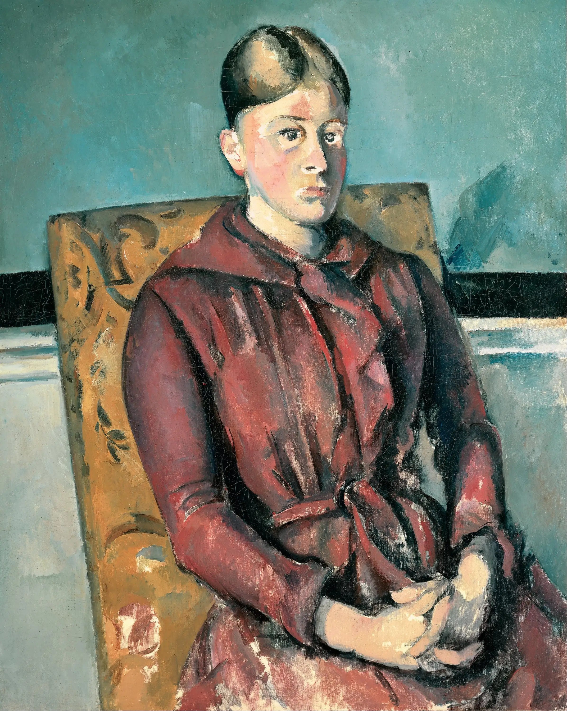 Reproduction du tableau « Madame Cézanne dans un fauteuil jaune - Paul Cézanne » par Alpha Reproduction en peinture à l’huile