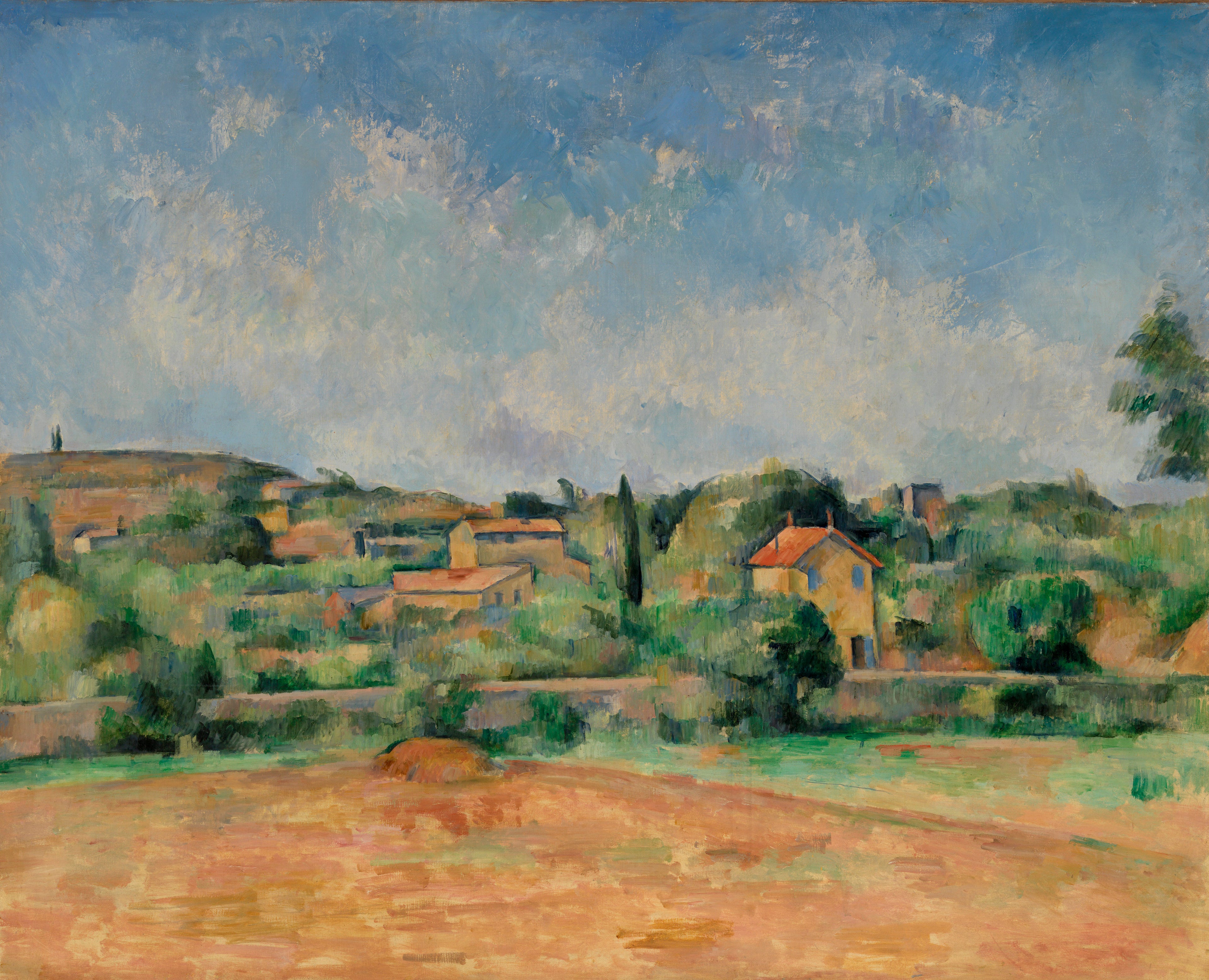Reproduction du tableau « La Plaine de Bellevue, dit aussi Les Terres Rouges - Paul Cézanne » par Alpha Reproduction en peinture à l’huile
