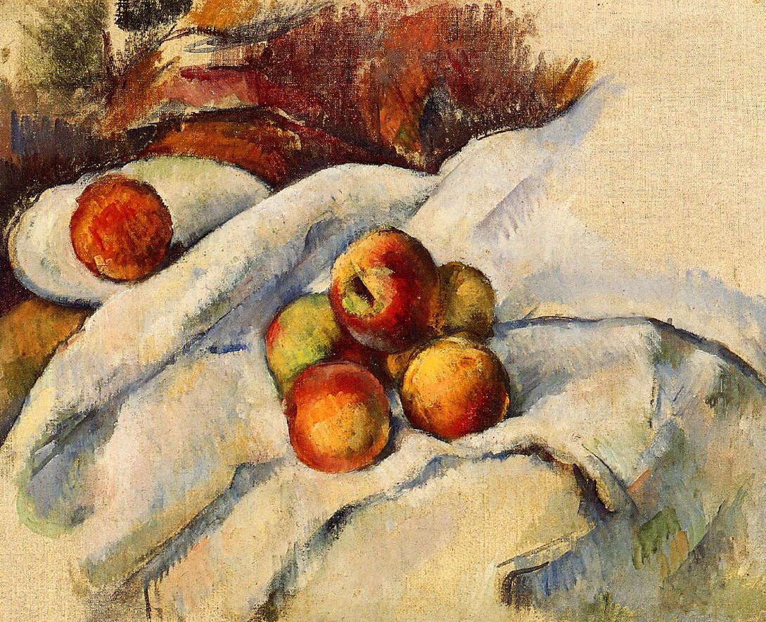 Reproduction du tableau « Pommes sur un linge - Paul Cézanne » par Alpha Reproduction en peinture à l’huile