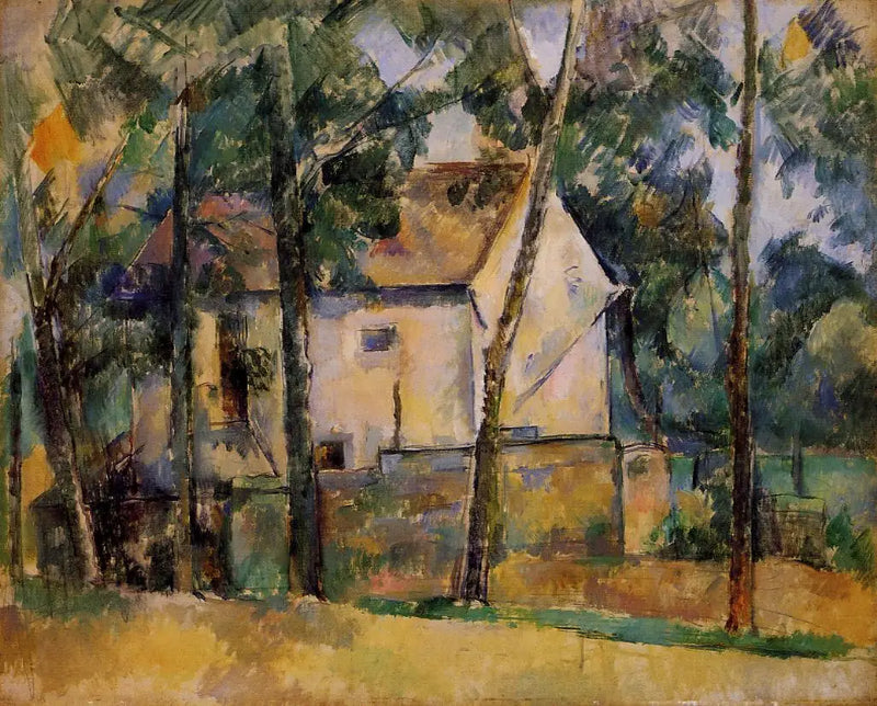 Casa e árvores - Paul Cézanne