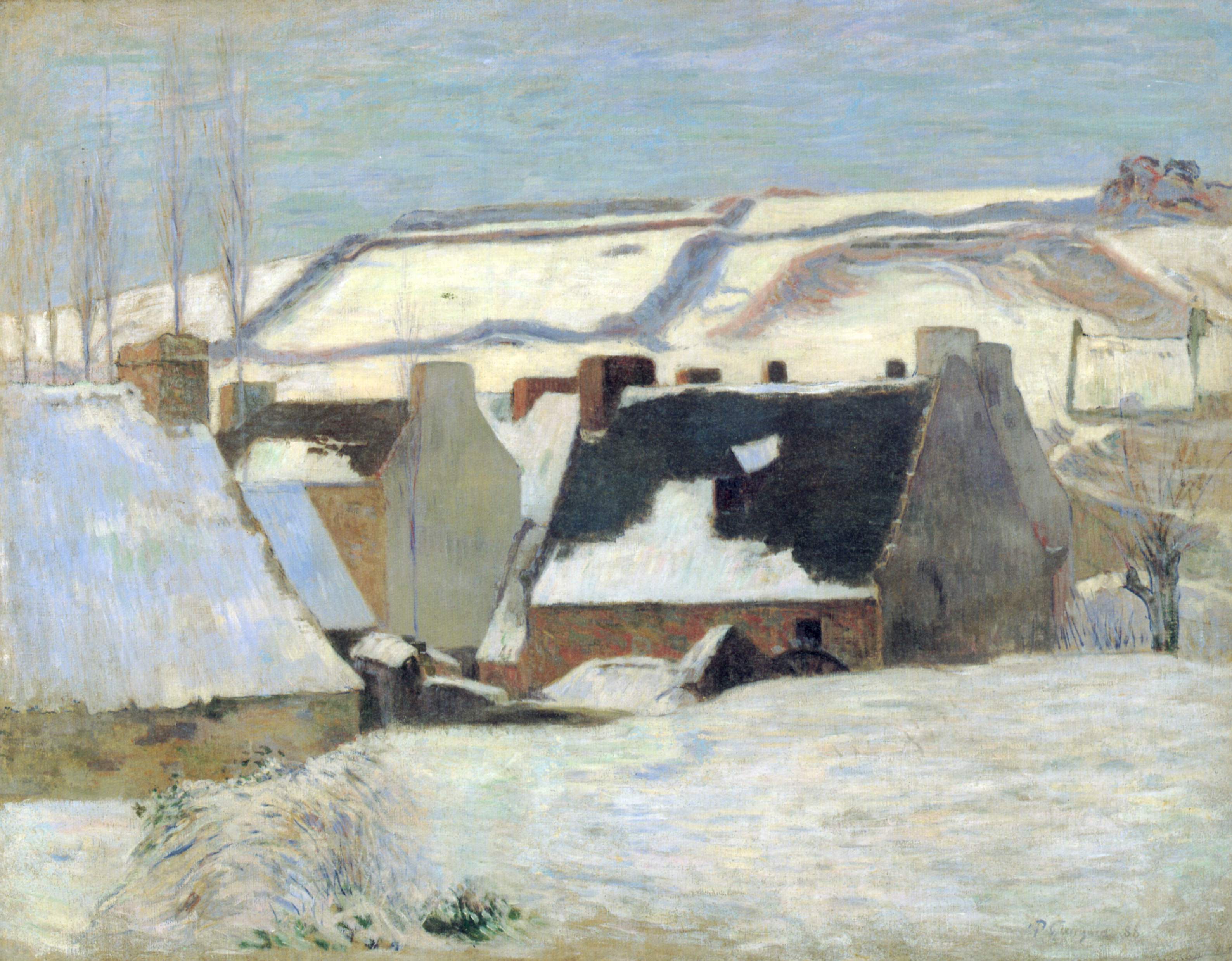 Pont-Aven sob a neve - Paul Gauguin