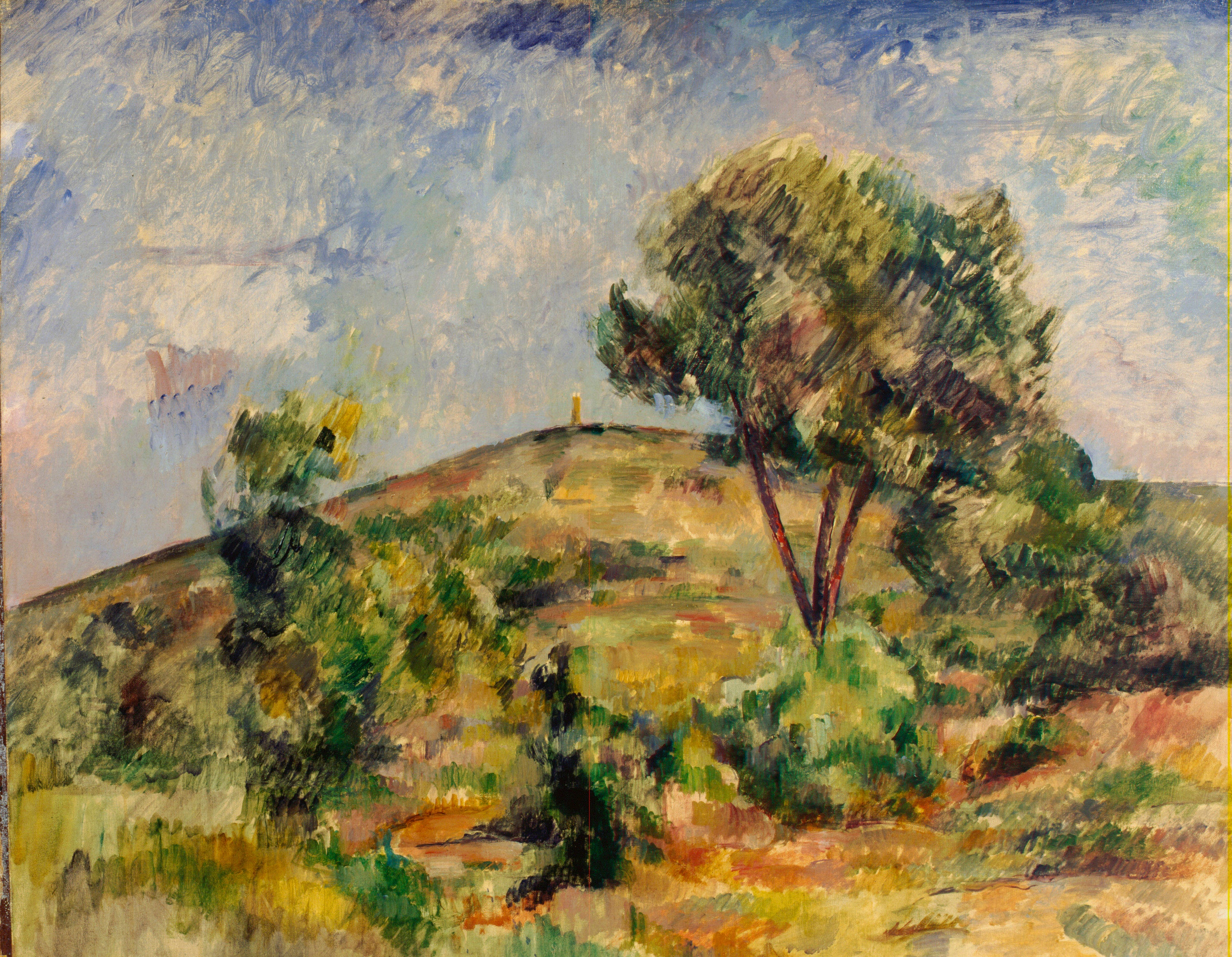 Reproduction du tableau « Paysage près d'Aix avec la tour de César - Paul Cézanne » par Alpha Reproduction en peinture à l’huile