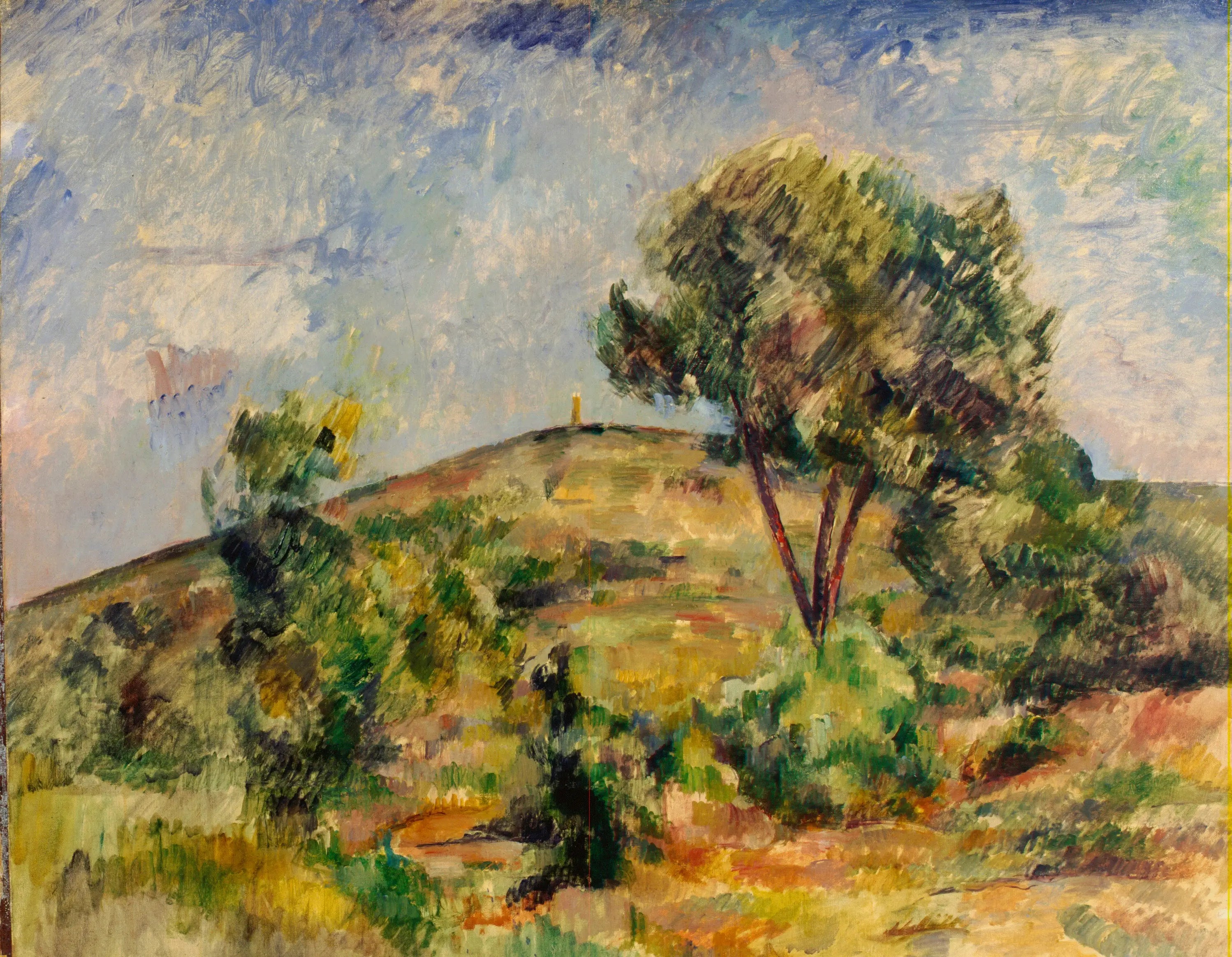 Reproduction du tableau « Paysage près d'Aix avec la tour de César - Paul Cézanne » par Alpha Reproduction en peinture à l’huile