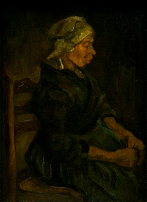 Camponesa sentada com um gorro branco - Vincent van Gogh