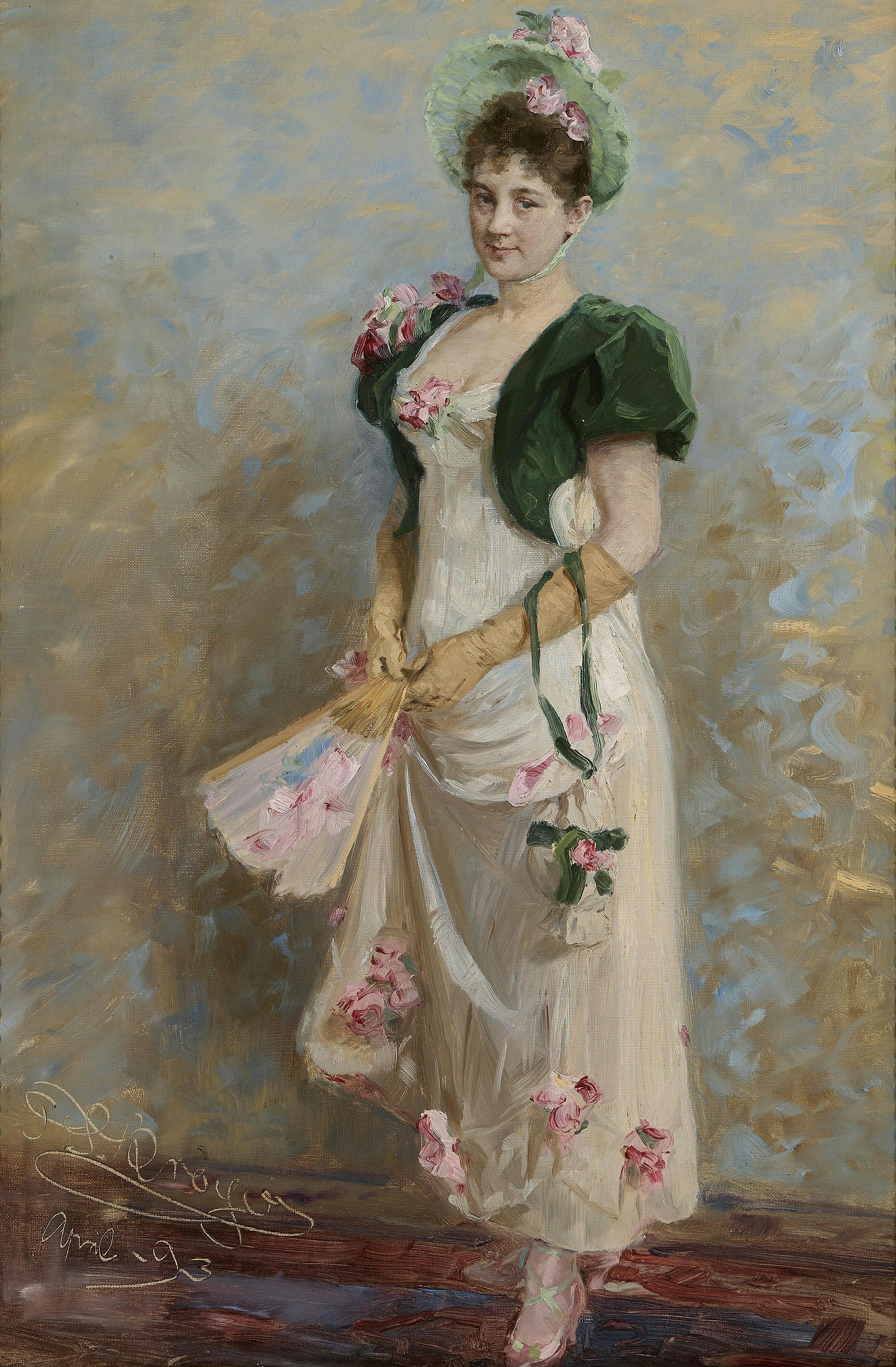 A atriz do Teatro Real Dinamarquês Emma Thomsen em traje - Peder Severin Krøyer