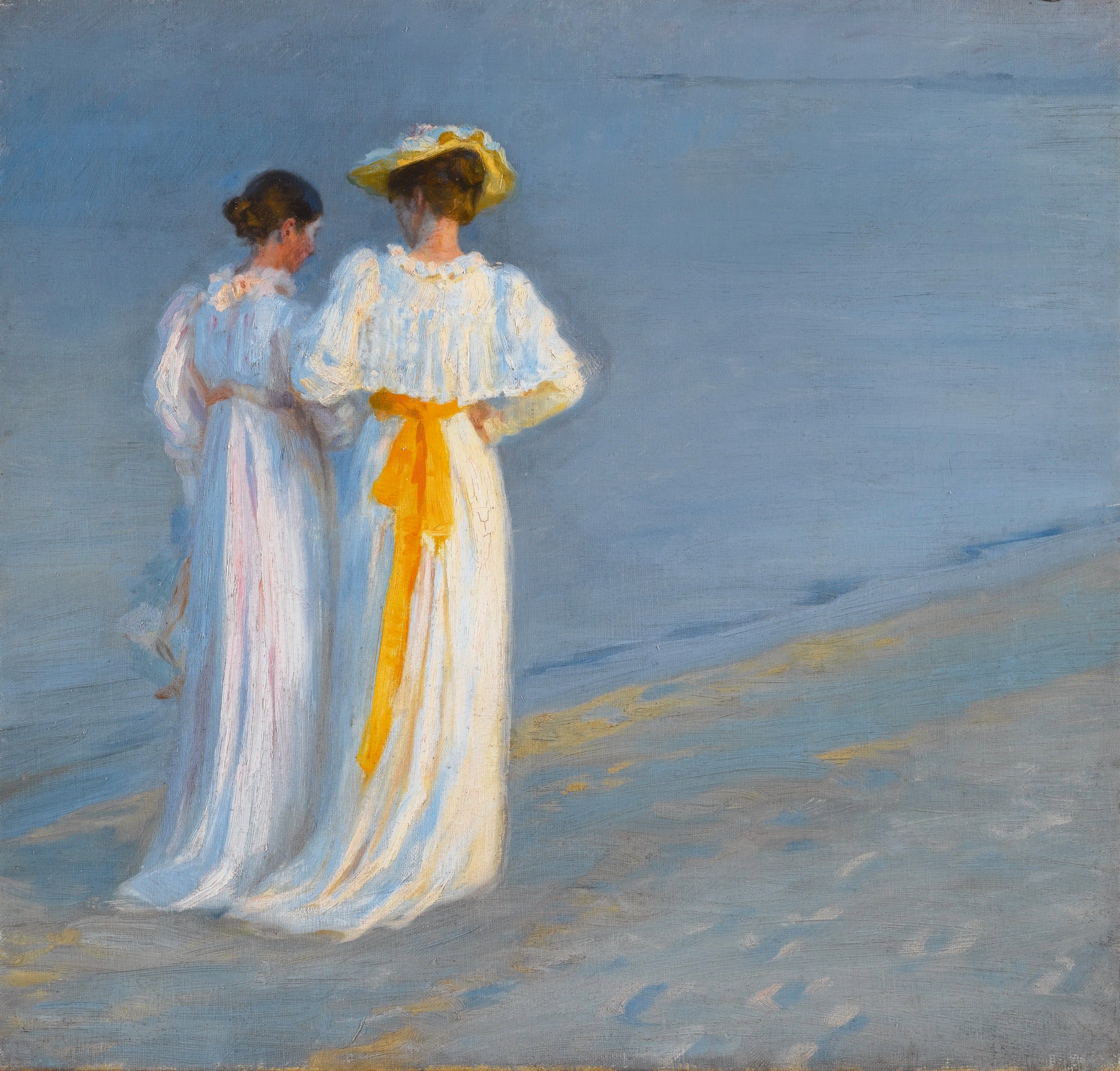 Anna Ancher e Marie Krøyer na praia de Skagen - Peder Severin Krøyer