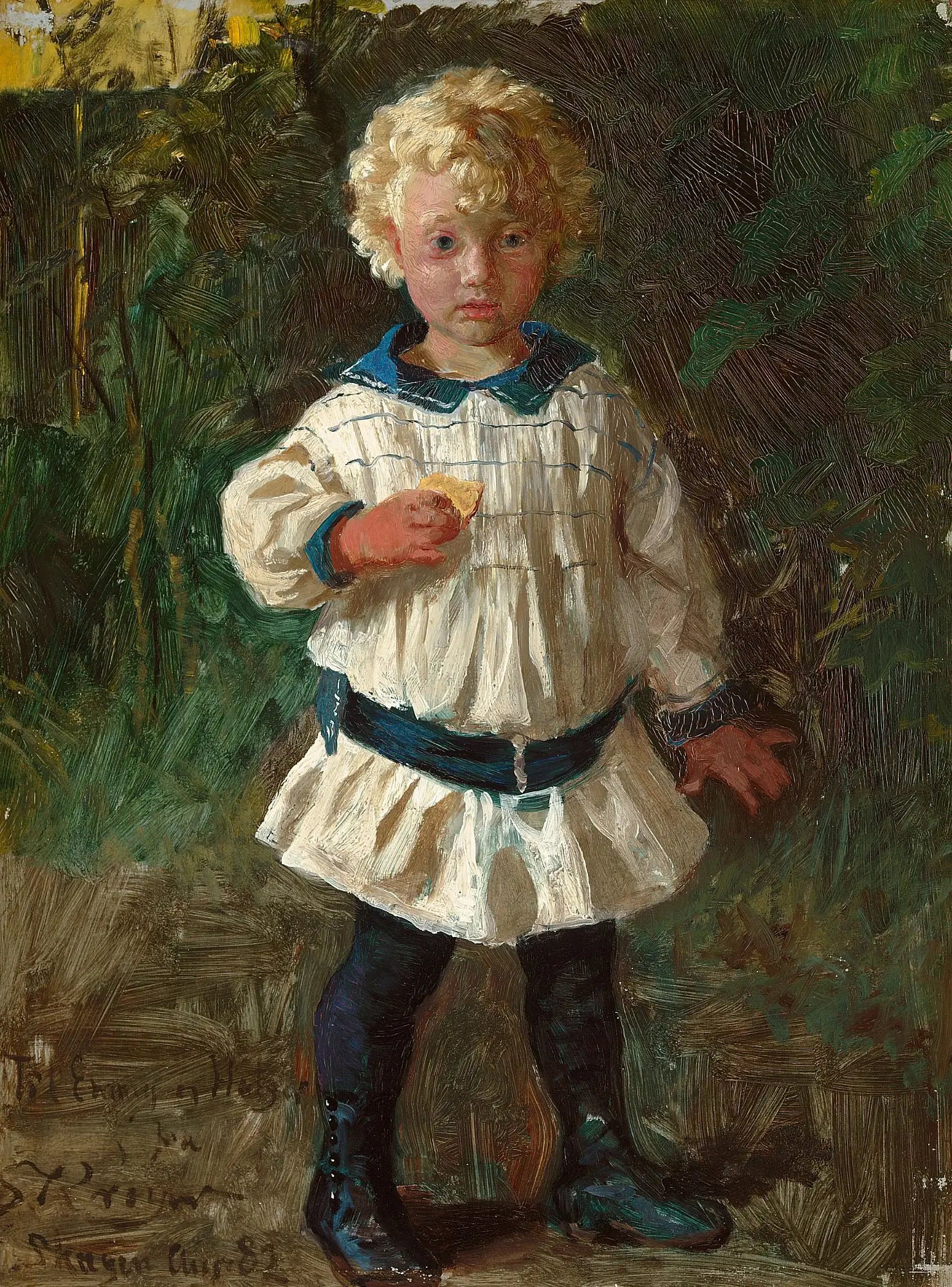 Un garçon blond. Portrait de Jens Drachmann. - Peder Severin Krøyer - Alpha Reproduction