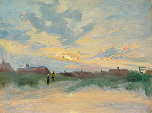Estudo do céu. Pôr do sol em Skagens. - Peder Severin Krøyer
