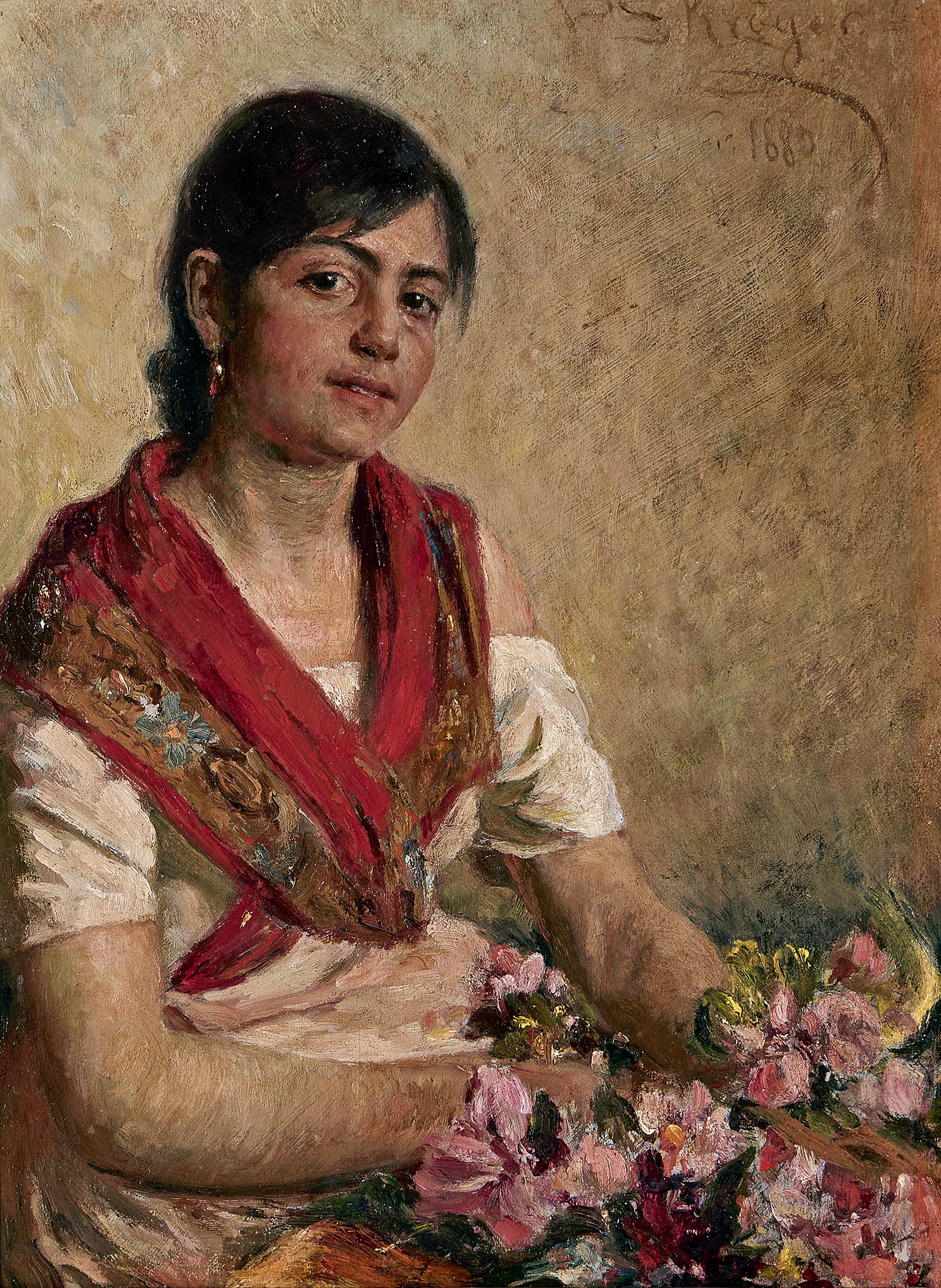 Nannina, marchande de fleurs de Naples. Étude. - Peder Severin Krøyer